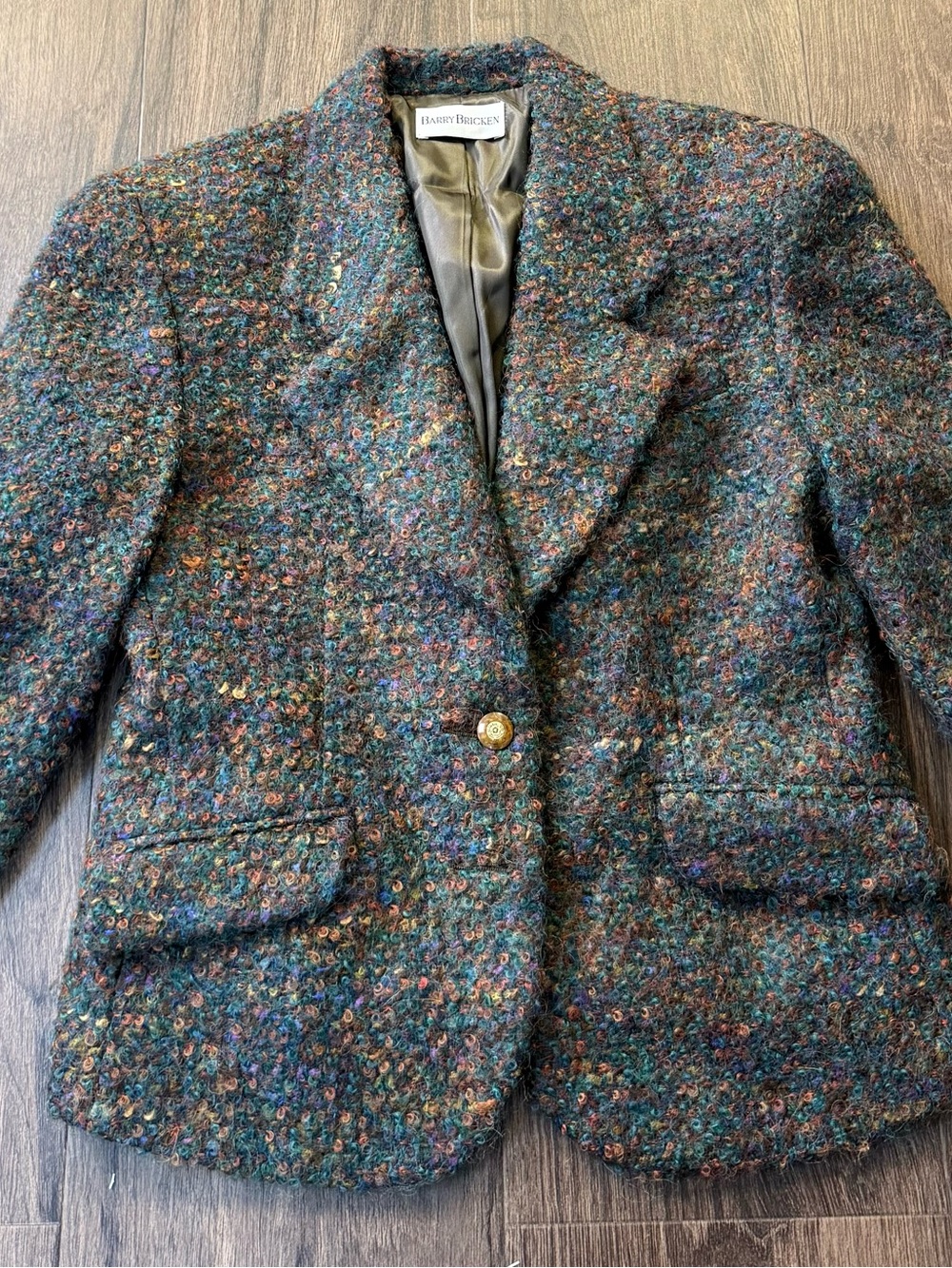 Barry Bricken Multicolor Tweed Sport Blazer Size 8